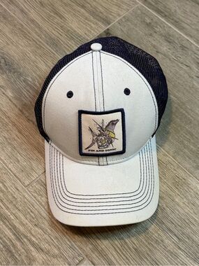 Southern Lure Navy Blue Trucker Hat "Fin And Tonic" Fishing Surf Beach